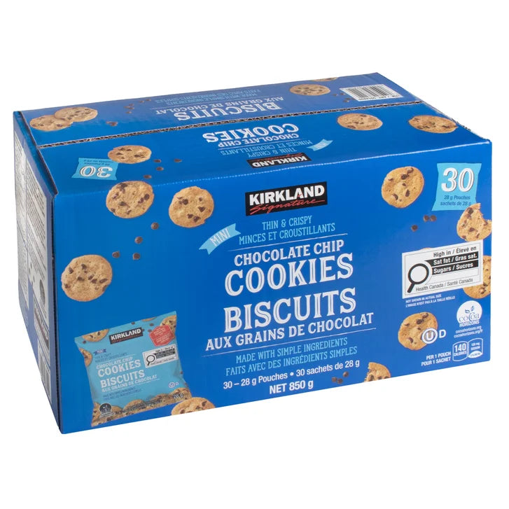 Kirkland Signature Mini Chocolate Chip Cookies, 30 × 28 g