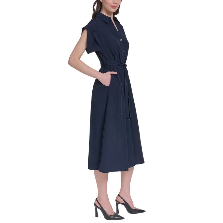 DKNY Women's Belted Shirt Dress