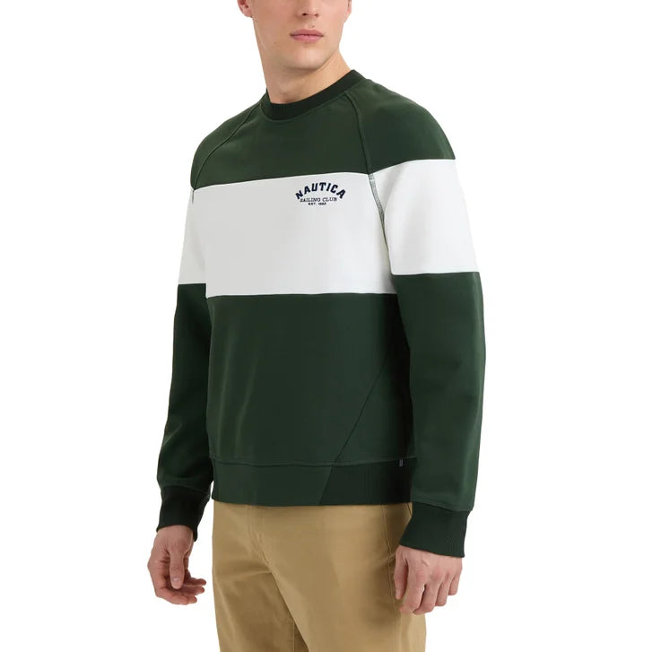 Nautica Men's Heavyweight French Terry Crew Neck Sweatshirt – Relaxed Fit Cotton Blend
