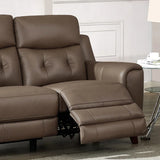 Prospera Home Malibu Modern Top Grain Leather Power Reclining Sofa with Power Headrest