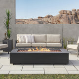 Real Flame Aegean Steel 70 in. Rectangle Fireplace