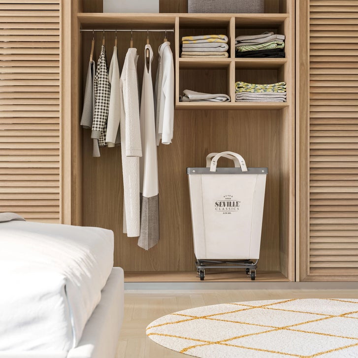 Seville Classics Heavy-Duty Rolling Laundry Hamper