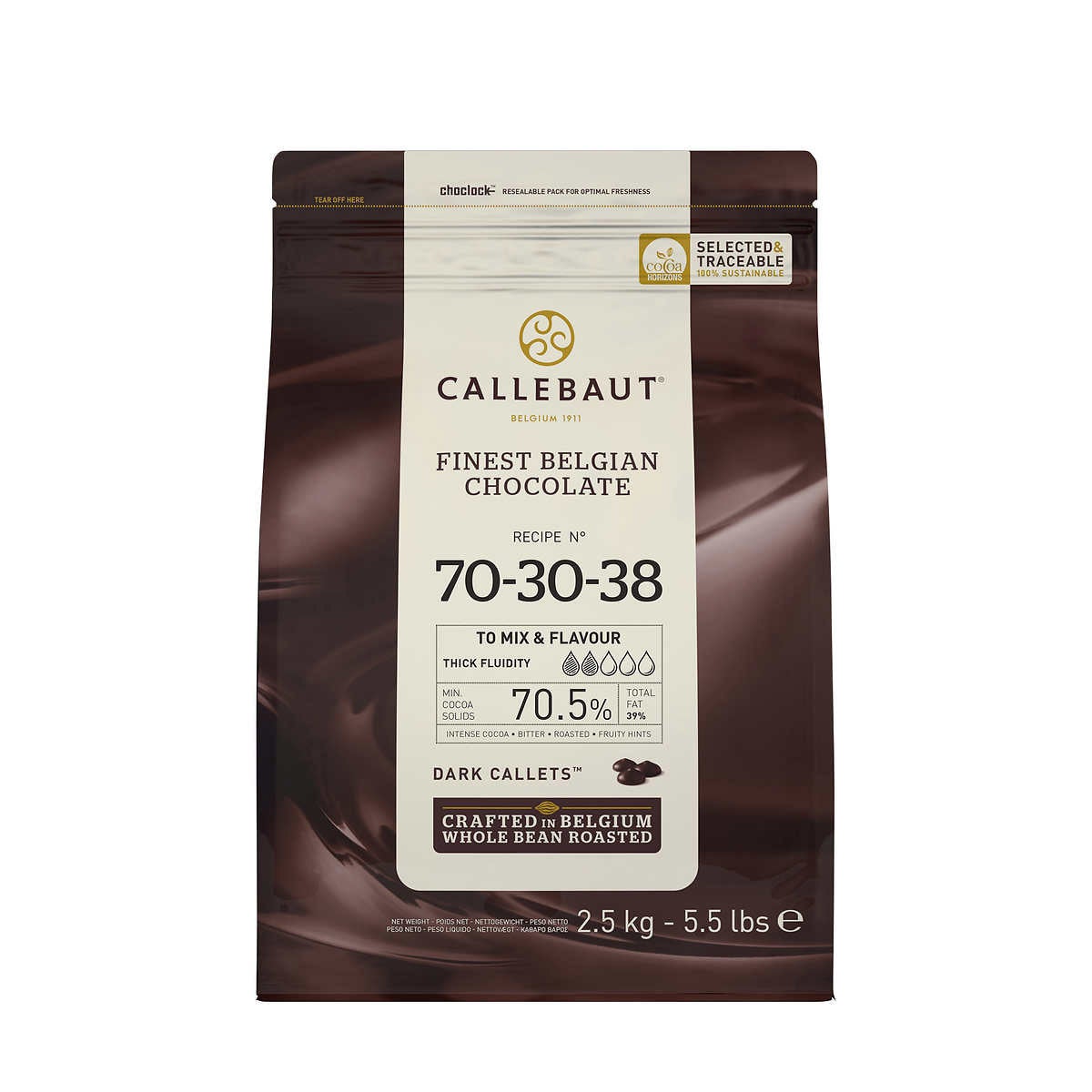 Callebaut Dark Belgian Chocolate Callets, 2.5 kg