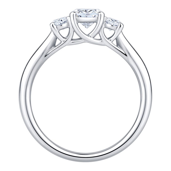 Three Stone Oval Cut Diamond Ring (1.10 ctw)