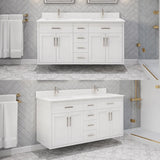 Studio Bathe Katie II Vanity in White Finish with Engineered Stone Countertop