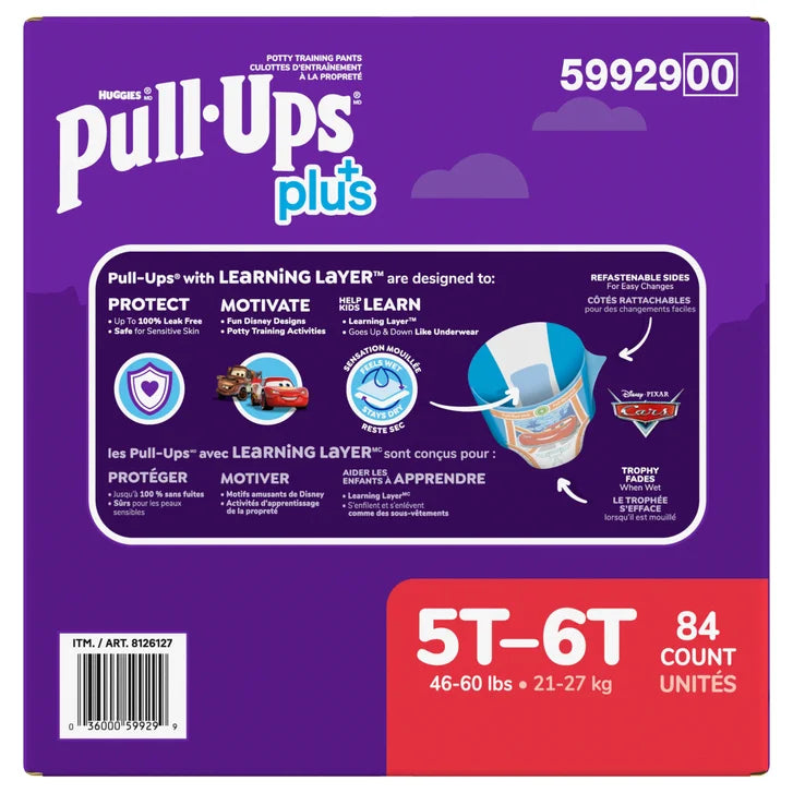 Huggies Pull-Ups Plus Training Pants Boy, 2T to 6T