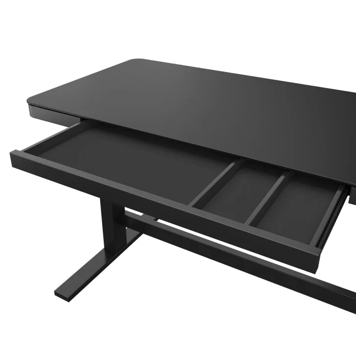 Tresanti Tessa 119.4 cm (47 in.) Adjustable Height Desk with LED Lighting, Black