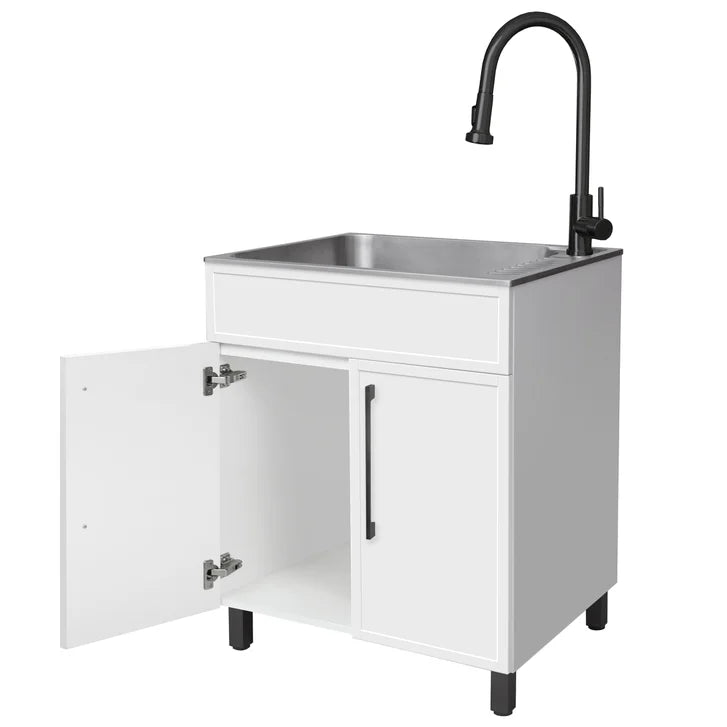 Transform 28 in. All-in-one Utility Sink with Cabinet and Faucet