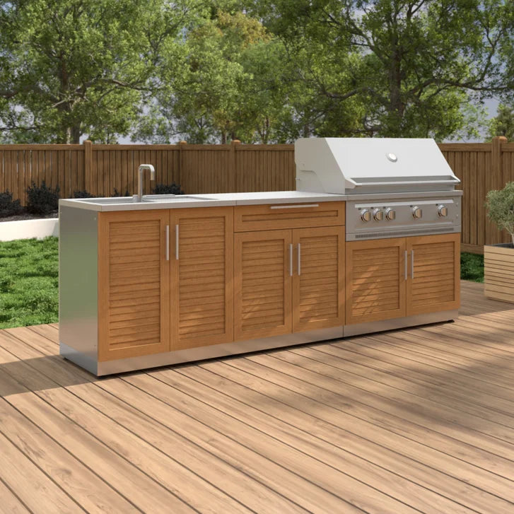 NewAge Products 5-piece Outdoor Kitchen Grove Set - Natural Gas Grill