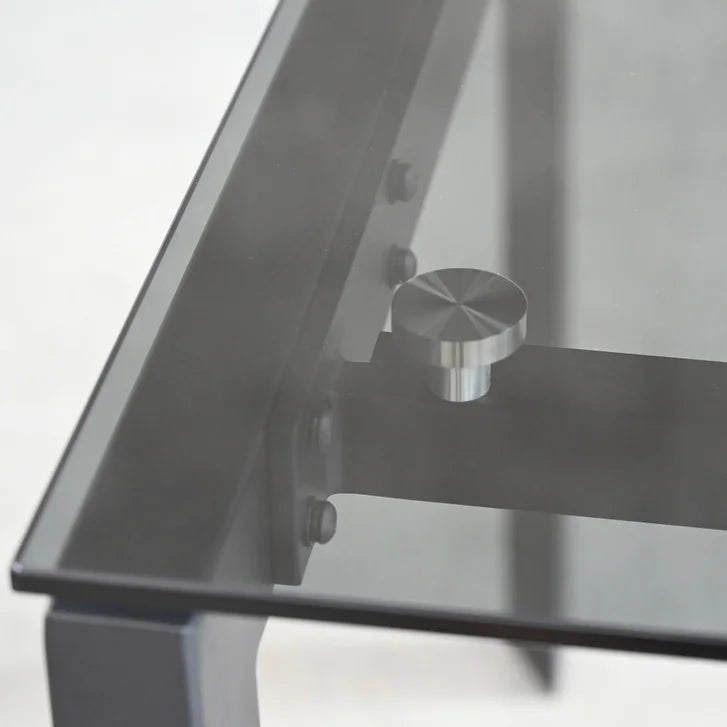 Mobital Host 149.9 cm (59 in.) Extendable Dining Table with Grey Glass Top