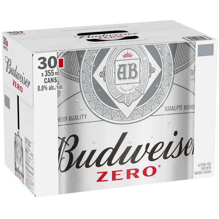 Budweiser Zero Non-alcoholic Beer, 30 × 355 mL
