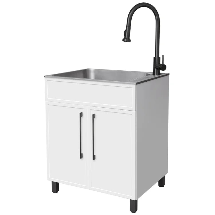 Transform 28 in. All-in-one Utility Sink with Cabinet and Faucet