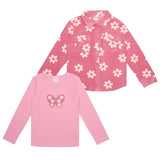 Pekkle Boys' and Girls' Micro Polar Long Sleeve Fleece Shirt and Tee, 2-piece