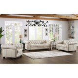 Prospera Home Allington 3-piece Top Grain Leather Chesterfield Living Room Set