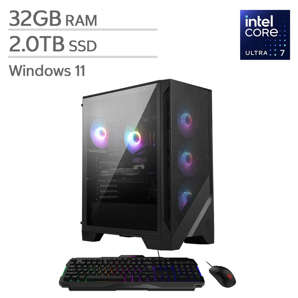 MSI Codex R2 AI Gaming Desktop, Intel Core Ultra 7 265 - 32GB RAM, 2TB SSD, 8GB NVIDIA GeForce RTX 5060 Ti