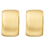 High Polish C-Shaped Hoop Earrings in Yellow Gold