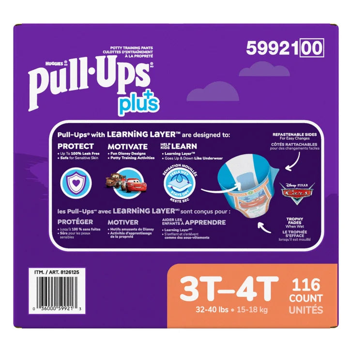 Huggies Pull-Ups Plus Training Pants Boy, 2T to 6T