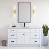 VanGo Willow Vanity in White with Quartz Countertop