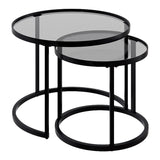 Appollo Lucienne Nested Round Coffee Tables with Tempered Glass Top