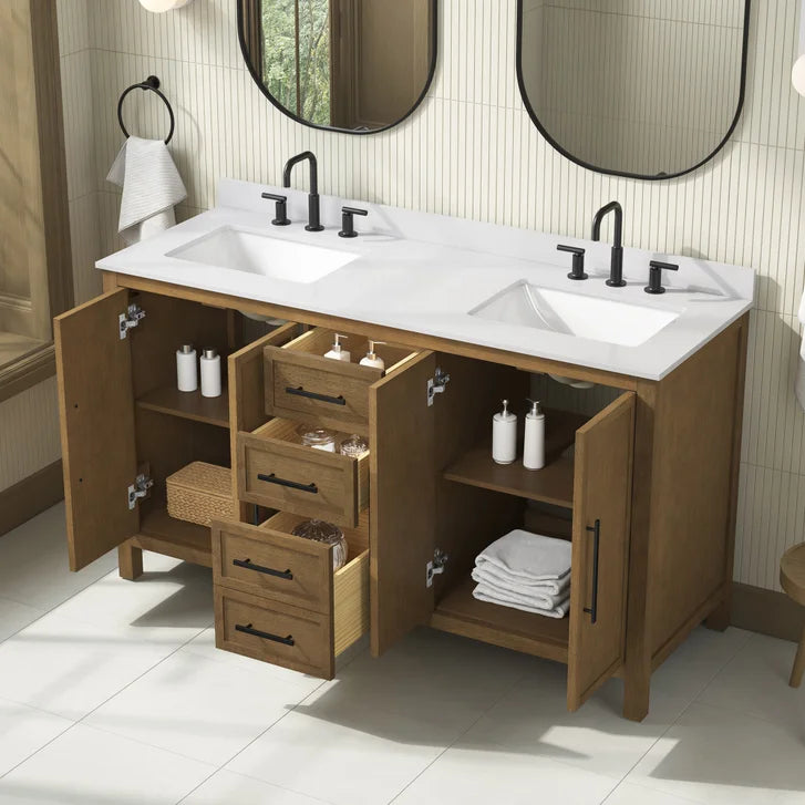 OVE Decors Eliot 60 in. Vanity with Quartz Countertop