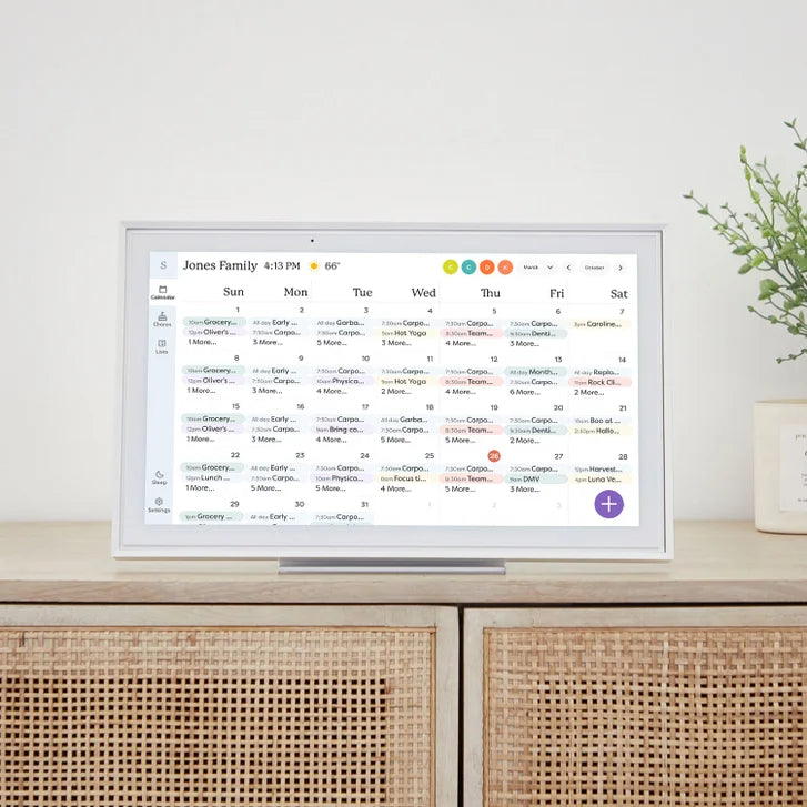 Skylight 15 in. White Smart Touchscreen Calendar and Organizer