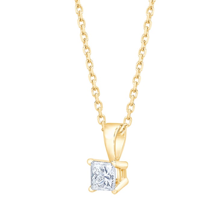 Princess Cut Diamond Solitaire Pendant (0.70 ct)