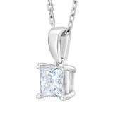 Princess Cut Diamond Solitaire Pendant (0.90 ct)