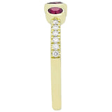 Round Cut Ruby and Diamond Ring (0.10 ctw)