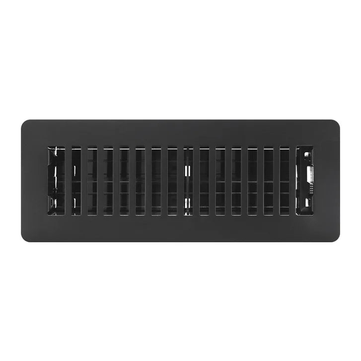Manor House Textured Black, Low Profile Slotted Design Floor Registers, 4-pack