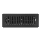 Manor House Textured Black, Low Profile Slotted Design Floor Registers, 4-pack
