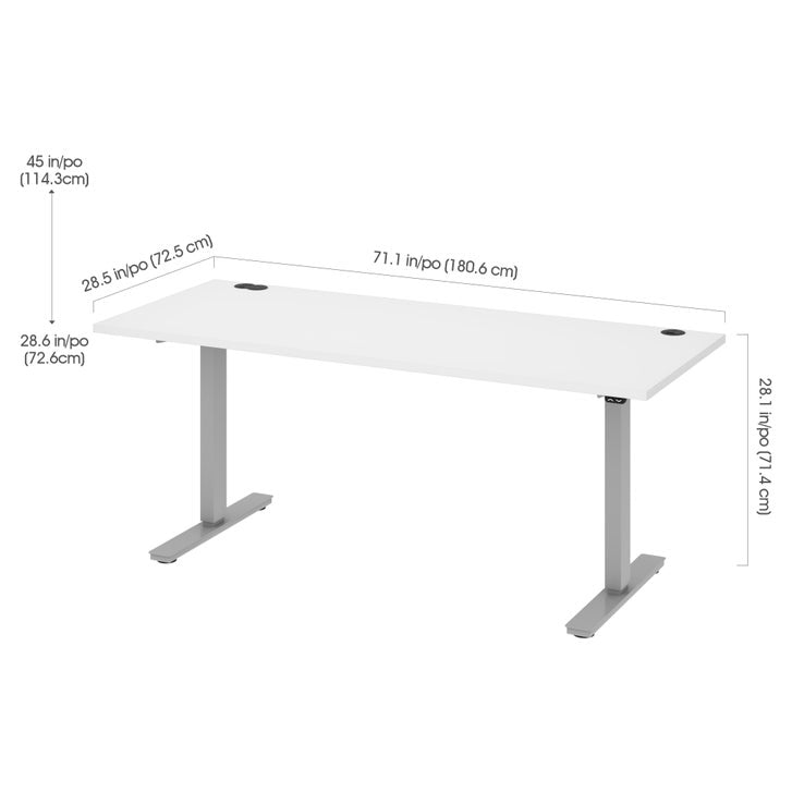 Bestar Upstand 76.2 cm x 182.9 cm (30 in. x 72 in.) Height Adjustable Desk with Dual Monitor Arm
