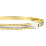 Pipe Trim Bangle in Two Tone Gold