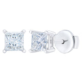 Princess Cut Diamond Stud Earrings (1.80 ctw)