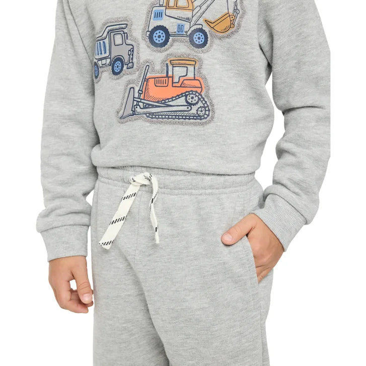 Pekkle Boys' and Girls' Cozy Fuzzy Fleece 2-piece Sweatshirt and Pants Set