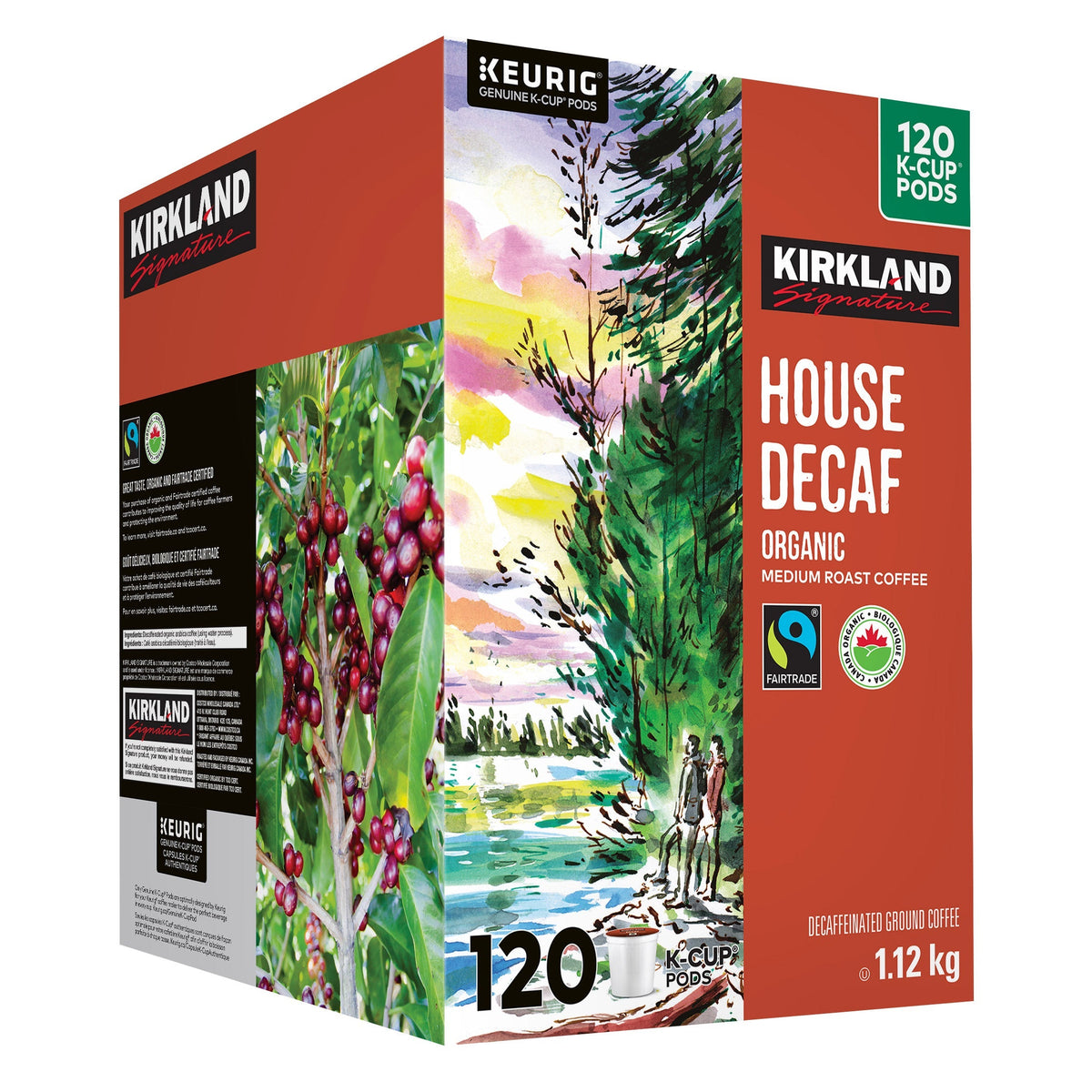 Kirkland Signature Organic Decaffeinated Fair Trade Coffee K-Cups, 120-count