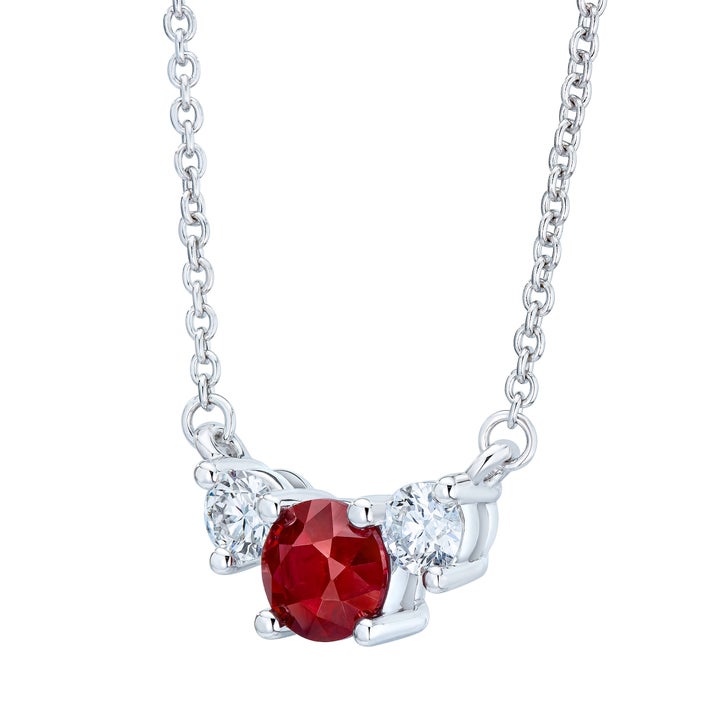 Round Cut Ruby and Diamond Pendant (0.25 ctw)