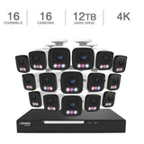 Defender AI POWERED Sentinel 4K Ultra HD Wired 16 Channel PoE NVR Security System with 16 Metal Cameras with 12 TB HDD