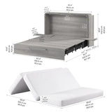 Borealis Queen Cabinet Bed with Drawer & Mattress
