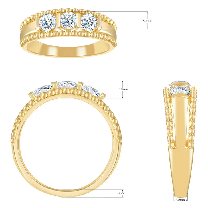 Three Stone Round Brilliant Diamond Ring (0.69 ctw)