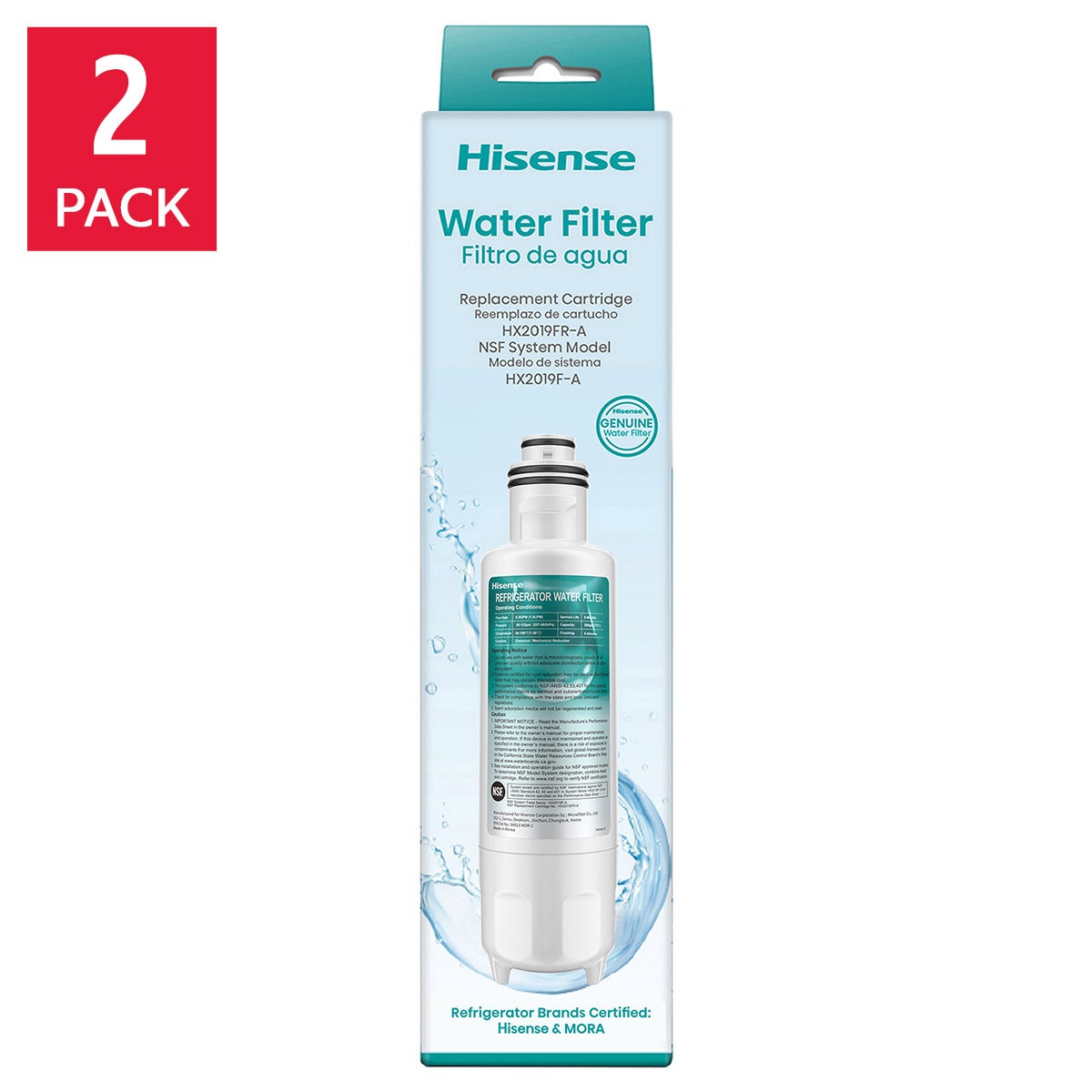 Hisense Refrigerator Water Filter, 2 pack
