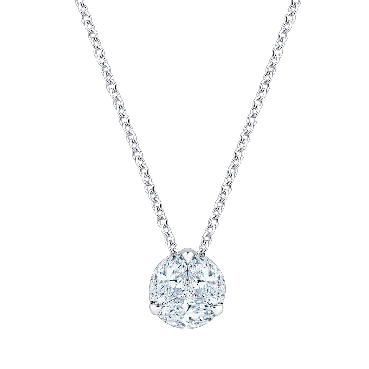 Marquise and Round Brilliant Diamond Pendant (0.40 ctw)