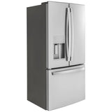 GE Profile 33 in. 24.8 cu ft. Stainless Steel French Door Refrigerator with External Ice and Water Dispenser