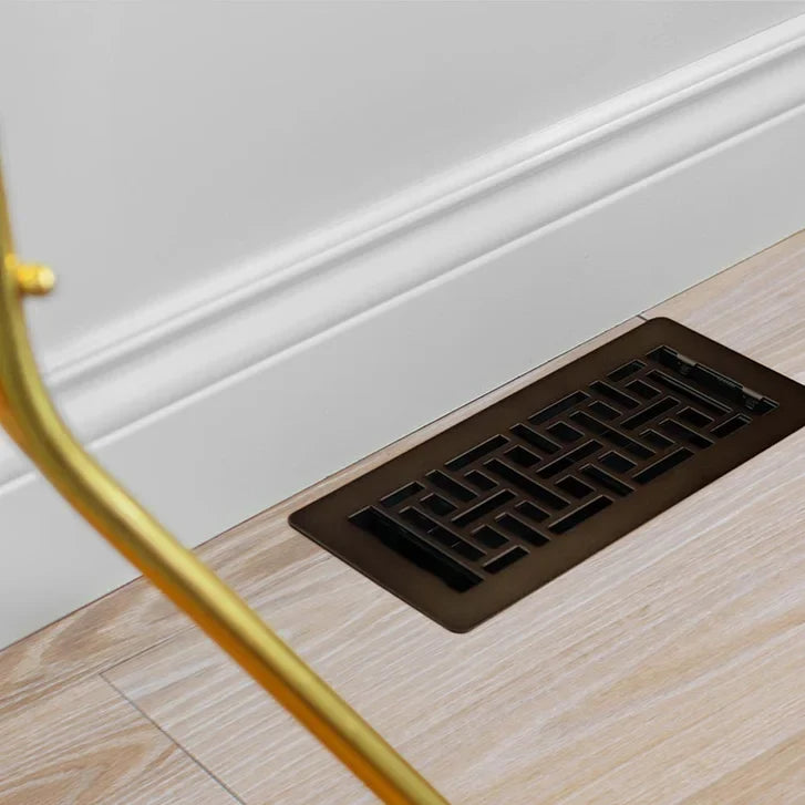 Manor House Rubbed Bronze Low Profile Floor Registers, 4-pack