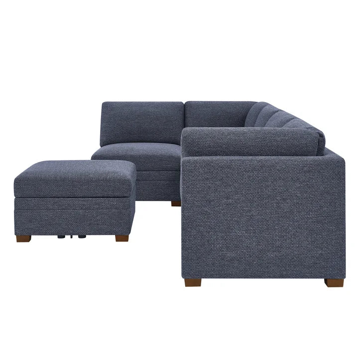 Thomasville Tisdale 6-piece Fabric Sectional with Storage Ottoman