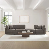 Aiden & Ivy Dayna 4-piece Modular Fabric Sofa with Ottoman