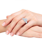 1.84 ctw Oval and Round Brilliant Cut, Clarity VVS1, Colour F, Diamond Wedding Set