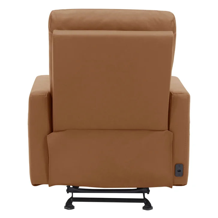 Gilman Creek Aldryn Top-grain Leather Glider Power Recliner, Brown