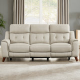 Prospera Home Malibu Modern Top Grain Leather Power Reclining Sofa with Power Headrest