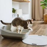 Litter Genie Platinum Stainless Steel Litter Box and Mat Bundle