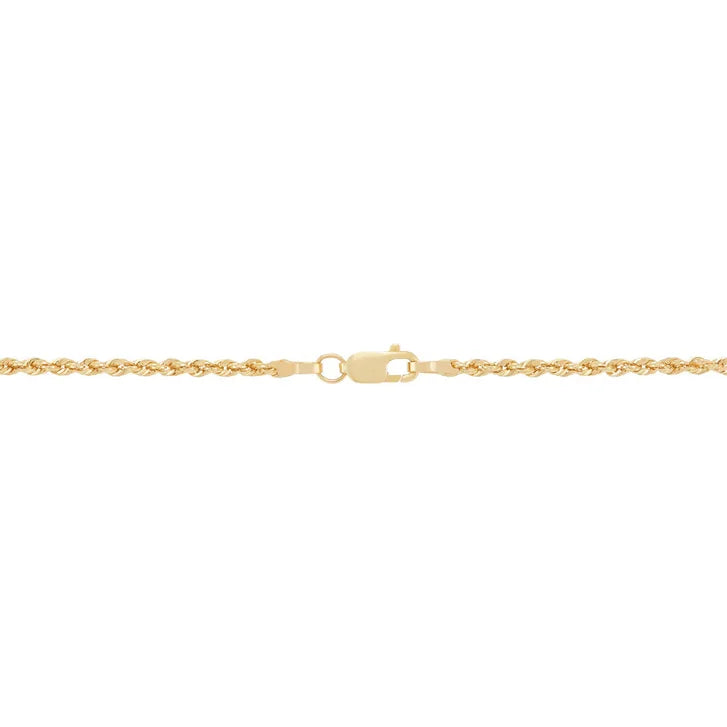 Scalloped Center Station Rope Chain Necklace in Yellow Gold